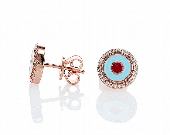 Enamel eye earrings
