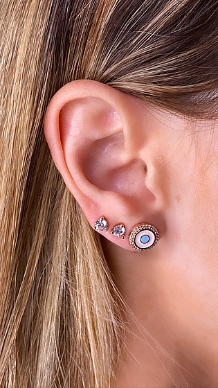 Enamel eye earring