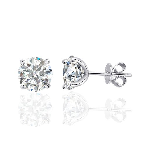 Moissanite Solitaire Earrings 2Ct