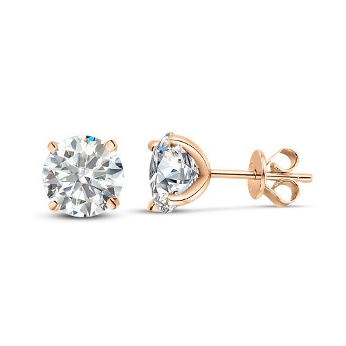 Moissanite Solitaire Earrings 2Ct